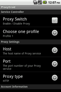 ProxyDroid Screenshot 1